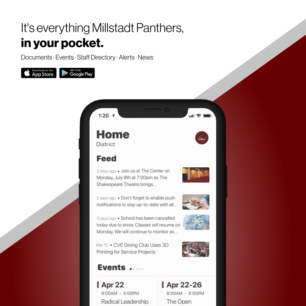It's everything Millstadt Panthers, in your pocket. Download the app on Google Play or App Store